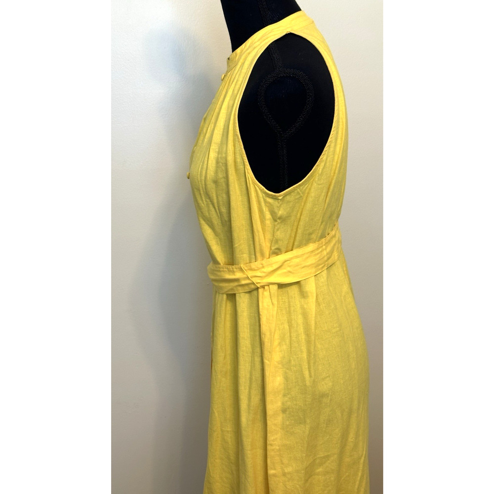 Women's Yellow Linen Dress by Ann Taylor Factory Size S Midi Yellow Summer Dress - Picture 11 of 16